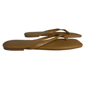 Gorfen Square Toe Flip Flop Sandals Womens Size 7 Tan